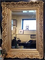 A NICE 19TH C. VICTORIAN FRAME WITH BEVELED MIRROR