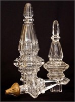LARGE FRENCH CUT CRYSTAL CHANDELIER FINIALS
