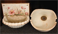 TWO 19TH C. PORCELAIN ARCHITECTURAL SINKS