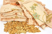 EIGHT VINTAGE EMBROIDERED CURTAIN PANELS