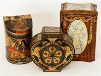 ANTIQUE TIN LITHOGRAPHED TEA CONTAINERS