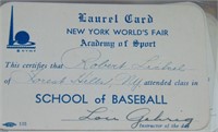 1939 NY World's Fair Baseball Academy Autographs