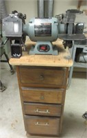 DELTA 8" Bench Grinder and Stand with Contents