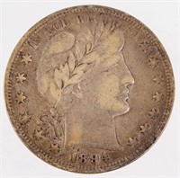 Coin 1894-P Barber Half Dollar Scarce VF
