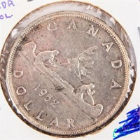 Coin 1952 Canadian Silver Dollar Unc.