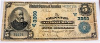 Coin 1902 Denver National Bank Note $5