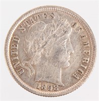Coin 1898 Barber Dime Choice Full Liberty VF+