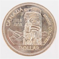 Coin 1958 Canadian Silver Dollar Unc.
