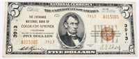 Coin 1929 National Bank Note $5 Colorado Springs