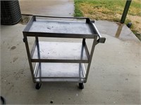B- STAINLESS ROLLING CART