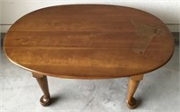 Oval Cherry Wood Footed Coffee Table, Stickley