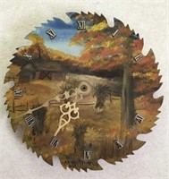 Handpainted Sawblade Clock