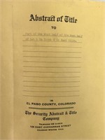 Vintage Abstract Deed Beginning In 1872 To 1961