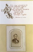 Antique Photo Of Abraham Lincoln CDV
