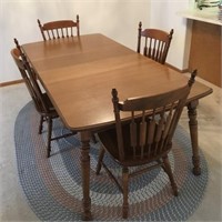 Vintage Tell City Maple Dining Table & 4 Chairs