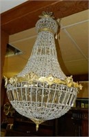 French Empire Style Crystal Beaded Chandelier.