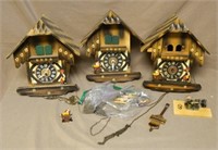 German Chalet Cuckoo Clock Restoration Pieces.
