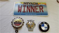 Collection of Automotive Metal Badges & License