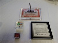 Encased Common Shares,  Mementos & Stamp
