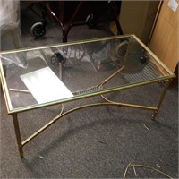 Gold Metal Glass Topped Coffee Table