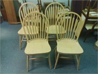 Four Solid Pine Kitchen Chairs