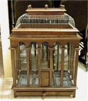 Charming Pine Framed Wire Bird Cage.
