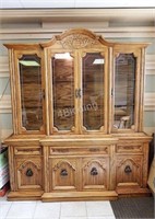 Solid Wood China Cabinet or Hutch with Glass Doors