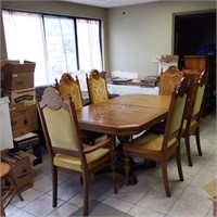 Solid Wood Dining Room & Six Chairs