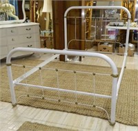 Painted Iron Bed with Rails.