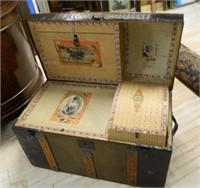 Well Fitted Victorian Dome Top Steamer Trunk.