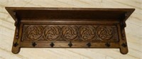 Neo Gothic Tracery Carved Oak Hat Rack.