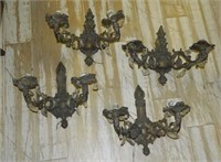 Two Arm Light Sconces with Crystal Prisms.
