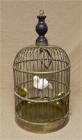 Brass Bird Cage with Removable Feeders.