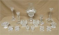 Crystal and Glass Candle Stand Selection.
