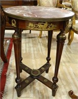 Marble Top Ormolu Trimmed Occasional Table.