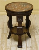 Petite Relief Carved Oak Occasional Table.