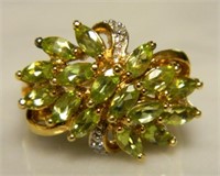 Sterling Vermeil and Peridot Ring.