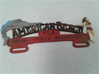 American Beach cast iron license plate topper sign
