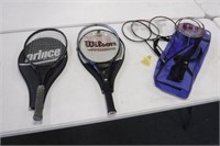 Tennis Racquets w/ Cases / Badminton Set