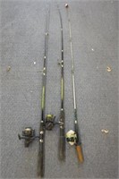 3 Fishing Rods & Reels