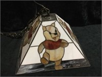 Pooh Bear Stained Glass Hanging Light Fixture
