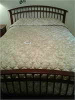 QUEEN SIZE BED W HEAD AND FOOT BOARD (BEDDING NOT