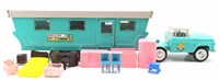 60's NYLINT Toy Truck & Mobile Home w/ Furniture