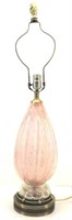 Gorgeous Pink Murano Bubble Art Glass Table Lamp