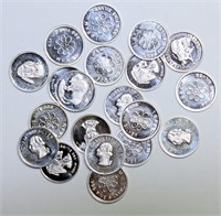 Lot of 20 Silver .999 Pure Coins 1 Gram Each