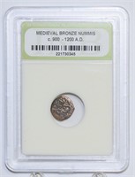 Medieval Bronze Nummis Coin 900-1200AD