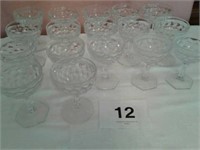 FOSTORIA CRYSTAL GOBLETS  4 3/4" h