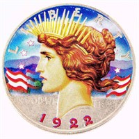 Coin 1922-D Peace Silver Dollar Colorized