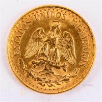 Coin 1945 Mexican 2 Peso Gold Coin