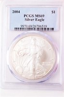 Coin 2004 American Silver Eagle PCGS MS69